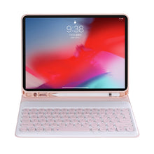 YT098B Detachable Candy Color Skin Feel Texture Round Keycap Bluetooth Keyboard Leather Case For iPad Air 4 10.9 2020 / Air 5 10.9 2022 (Pink)