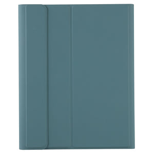 YT098B Detachable Candy Color Skin Feel Texture Round Keycap Bluetooth Keyboard Leather Case For iPad Air 4 10.9 2020 / Air 5 10.9 2022 (Dark Green)