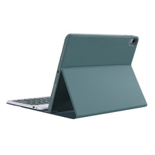 YT098B Detachable Candy Color Skin Feel Texture Round Keycap Bluetooth Keyboard Leather Case For iPad Air 4 10.9 2020 / Air 5 10.9 2022 (Dark Green)