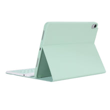 YT098B Detachable Candy Color Skin Feel Texture Round Keycap Bluetooth Keyboard Leather Case For iPad Air 4 10.9 2020 / Air 5 10.9 2022 (Light Green)