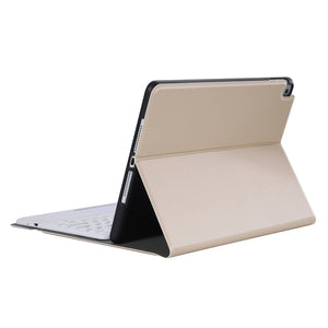 YA098B-A Detachable Lambskin Texture Round Keycap Bluetooth Keyboard Leather Tablet Case with Touch Control & Pen Slot & Stand For iPad Air 4 10.9 inch (2020) / Pro 11 inch (2020) & (2018)(Gold)