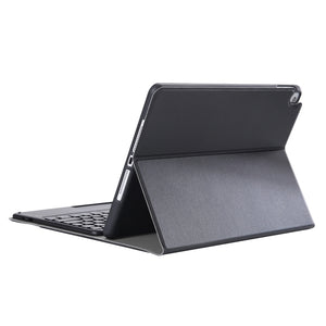YA102B-A Detachable Lambskin Texture Round Keycap Bluetooth Keyboard Leather Tablet Case with Touch Control & Pen Slot & Stand For iPad 10.2 (2020) & (2019) / Air 3 10.5 inch / Pro 10.5 inch(Black)