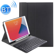 YA102B Detachable Lambskin Texture Round Keycap Bluetooth Keyboard Leather Tablet Case with Pen Slot & Stand For iPad 10.2 (2020) & (2019) / Air 3 10.5 inch / Pro 10.5 inch(Black)