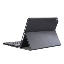 YA102B Detachable Lambskin Texture Round Keycap Bluetooth Keyboard Leather Tablet Case with Pen Slot & Stand For iPad 10.2 (2020) & (2019) / Air 3 10.5 inch / Pro 10.5 inch(Black)