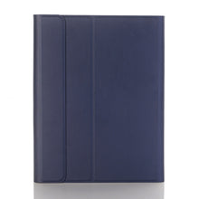 YA102B Detachable Lambskin Texture Round Keycap Bluetooth Keyboard Leather Tablet Case with Pen Slot & Stand For iPad 10.2 (2020) & (2019) / Air 3 10.5 inch / Pro 10.5 inch(Dark Blue)