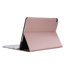 YA102B Detachable Lambskin Texture Round Keycap Bluetooth Keyboard Leather Tablet Case with Pen Slot & Stand For iPad 10.2 (2020) & (2019) / Air 3 10.5 inch / Pro 10.5 inch(Rose Gold)