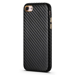 For iPhone SE 2022 / SE 2020 / 8 / 7 Carbon Fiber Leather Texture Kevlar Anti-fall Phone Protective Case(Black)