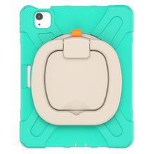 Silicone + PC Protective Case with Holder & Shoulder Strap For iPad Air 2022 / 2020 10.9(Mint Green)
