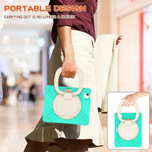 Silicone + PC Protective Case with Holder & Shoulder Strap For iPad Air 2022 / 2020 10.9(Mint Green)
