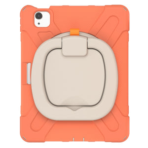 Silicone + PC Protective Case with Holder & Shoulder Strap For iPad Air 2022 / 2020 10.9(Coral Orange)