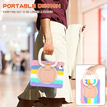 Silicone + PC Protective Case with Holder & Shoulder Strap For iPad Air 2022 / 2020 10.9(Colorful Pink)