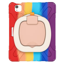 Silicone + PC Protective Case with Holder & Shoulder Strap For iPad Air 2022 / 2020 10.9(Colorful Red)