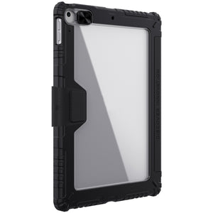 For iPad 10.2 2021 / 2020 / 2019 NILLKIN Bumper Pro Horizontal Flip Leather Case with Pen Slot & Holder & Pen Slot Only Supports iPad Pencil 2nd Generation(Black)