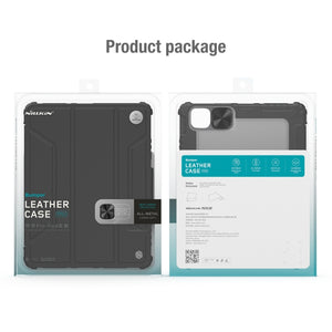 For iPad 10.2 2021 / 2020 / 2019 NILLKIN Bumper Pro Horizontal Flip Leather Case with Pen Slot & Holder & Pen Slot Only Supports iPad Pencil 2nd Generation(Black)
