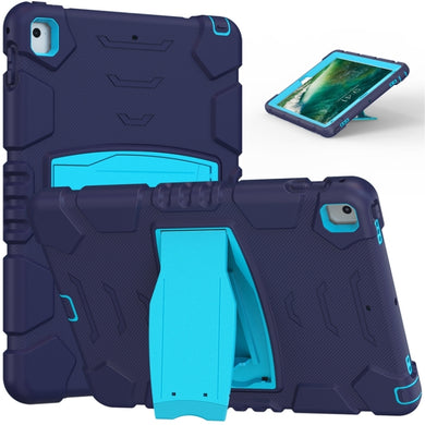 3-Layer Protection  Screen Frame + PC + Silicone Shockproof Combination Case with Holder For iPad 9.7 (2018) / (2017) / Air 2 / Pro 9.7(NavyBlue+Blue)