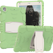 3-Layer Protection  Screen Frame + PC + Silicone Shockproof Combination Case with Holder For iPad 9.7 (2018) / (2017) / Air 2 / Pro 9.7(Matcha Green)