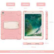 3-Layer Protection  Screen Frame + PC + Silicone Shockproof Combination Case with Holder For iPad 9.7 (2018) / (2017) / Air 2 / Pro 9.7(Cherry Blossoms Pink)