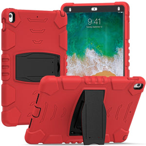 3-Layer Protection  Screen Frame + PC + Silicone Shockproof Combination Case with Holder For iPad Pro 10.5 (2019) / (2017)(Red+Black)
