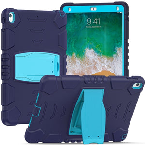 3-Layer Protection  Screen Frame + PC + Silicone Shockproof Combination Case with Holder For iPad Pro 10.5 (2019) / (2017)(NavyBlue+Blue)