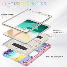 3-Layer Protection  Screen Frame + PC + Silicone Shockproof Combination Case with Holder For iPad Pro 10.5 (2019) / (2017)(Colorful Pink)