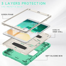 3-Layer Protection  Screen Frame + PC + Silicone Shockproof Combination Case with Holder For iPad Pro 10.5 (2019) / (2017)(Mint Green)