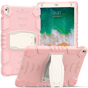 3-Layer Protection  Screen Frame + PC + Silicone Shockproof Combination Case with Holder For iPad Pro 10.5 (2019) / (2017)(Cherry Blossoms Pink)