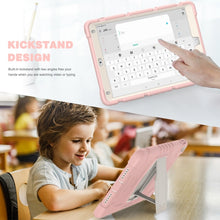 3-Layer Protection  Screen Frame + PC + Silicone Shockproof Combination Case with Holder For iPad Pro 10.5 (2019) / (2017)(Cherry Blossoms Pink)