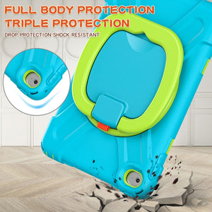 Silicone + PC Protective Case with Holder & Shoulder Strap For iPad mini 5 / 4(Light Blue)