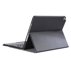 YA11B-A 2021 Detachable Lambskin Texture Round Keycap Bluetooth Keyboard Leather Tablet Case with Touch Control & Pen Slot & Stand For iPad Pro 11 (2021)(Black)