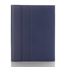 YA11B-A 2021 Detachable Lambskin Texture Round Keycap Bluetooth Keyboard Leather Tablet Case with Touch Control & Pen Slot & Stand For iPad Pro 11 (2021)(Dark Blue)