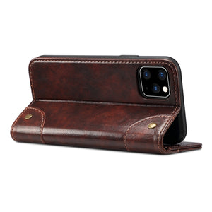 For iPhone 11 Pro Baroque Simple Horizontal Flip Leather Case, with Holder & Card Slots & Wallet(Dark Brown)