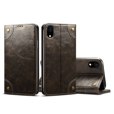 For iPhone XR Baroque Simple Horizontal Flip Leather Case with Holder & Card Slots & Wallet(Black)