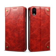 For iPhone XR Baroque Simple Horizontal Flip Leather Case with Holder & Card Slots & Wallet(Red)