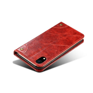For iPhone XR Baroque Simple Horizontal Flip Leather Case with Holder & Card Slots & Wallet(Red)