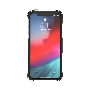 For iPhone XS X R-JUST Shockproof Armor Metal Protective Case(Black)