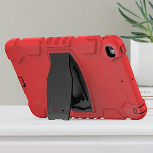 3-Layer Protection Screen Frame + PC + Silicone Shockproof Combination Case with Holder For iPad mini 5 / 4(Red+Black)