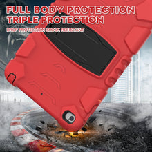 3-Layer Protection Screen Frame + PC + Silicone Shockproof Combination Case with Holder For iPad mini 5 / 4(Red+Black)