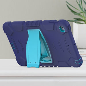 3-Layer Protection Screen Frame + PC + Silicone Shockproof Combination Case with Holder For iPad mini 5 / 4(NavyBlue + Blue)