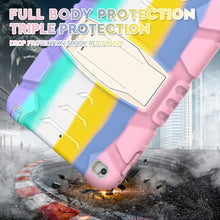 3-Layer Protection Screen Frame + PC + Silicone Shockproof Combination Case with Holder For iPad mini 5 / 4(Colorful Pink)