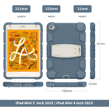 3-Layer Protection Screen Frame + PC + Silicone Shockproof Combination Case with Holder For iPad mini 5 / 4(Cornflower Blue)