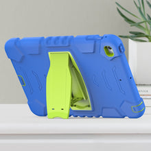 3-Layer Protection Screen Frame + PC + Silicone Shockproof Combination Case with Holder For iPad mini 5 / 4(Blue+Lime)