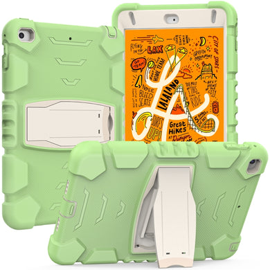 3-Layer Protection Screen Frame + PC + Silicone Shockproof Combination Case with Holder For iPad mini 5 / 4(Matcha Green)