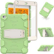 3-Layer Protection Screen Frame + PC + Silicone Shockproof Combination Case with Holder For iPad mini 5 / 4(Matcha Green)