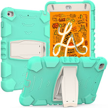 3-Layer Protection Screen Frame + PC + Silicone Shockproof Combination Case with Holder For iPad mini 5 / 4(Mint Green)