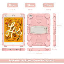 3-Layer Protection Screen Frame + PC + Silicone Shockproof Combination Case with Holder For iPad mini 5 / 4(Cherry Blossoms Pink)