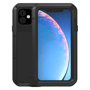 For iPhone 11 LOVE MEI Metal Shockproof Waterproof Dustproof Protective Case(Black)