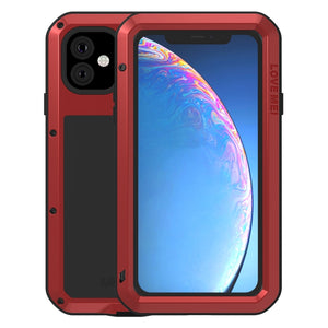 For iPhone 11 LOVE MEI Metal Shockproof Waterproof Dustproof Protective Case(Red)