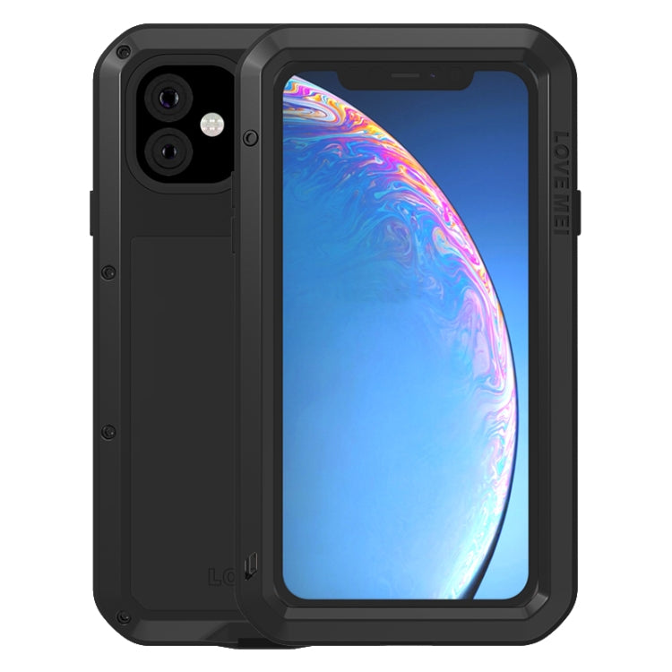 For iPhone 11 Pro Max LOVE MEI Metal Shockproof Waterproof Dustproof Protective Case(Black)
