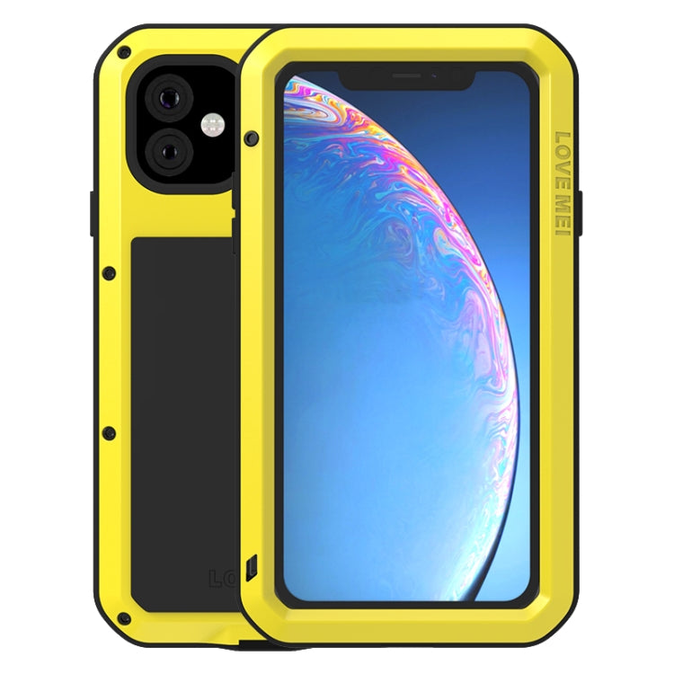 For iPhone 11 Pro Max LOVE MEI Metal Shockproof Waterproof Dustproof Protective Case(Yellow)