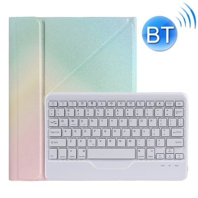 B07 Splittable Bluetooth Keyboard Leather Tablet Case with Triangle Holder & Pen Slot For iPad 9.7 2018 & 2017 / Pro 9.7 / Air 2(Gradient Rainbow)